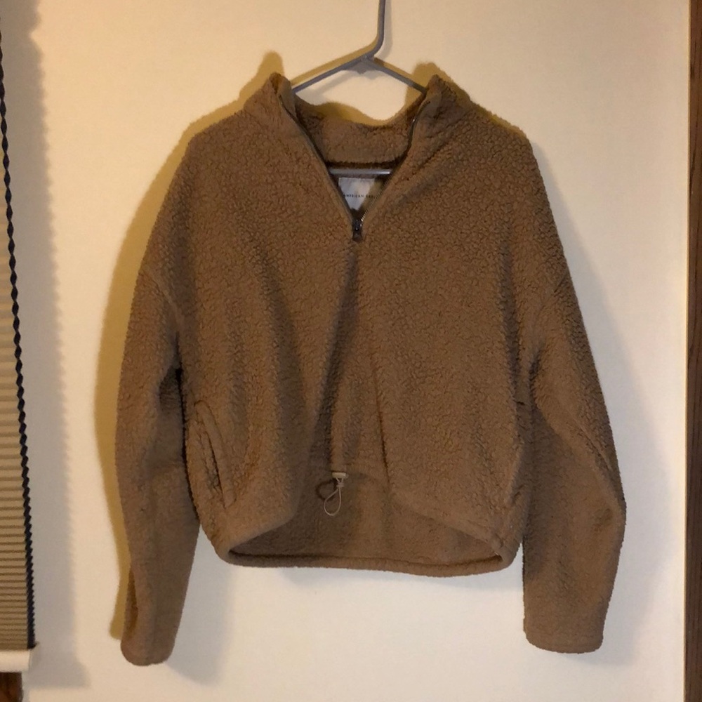 Sherpa 1/4 zip crop